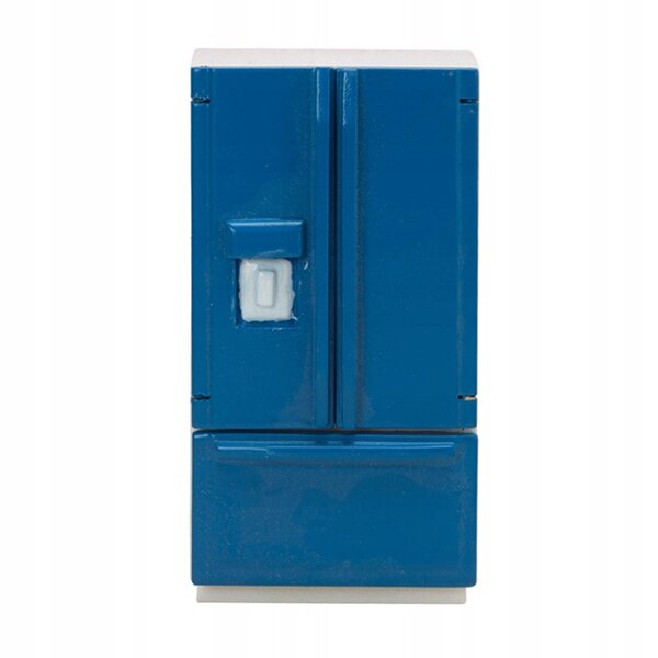 1:12 Mini-Holzkühlschrank für Puppenhaus, hellblaue Miniatureinrichtung