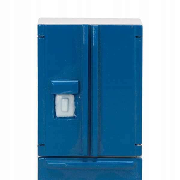 1:12 Mini-Holzkühlschrank für Puppenhaus, hellblaue Miniatureinrichtung