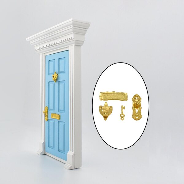 Miniatura 1:12 - Zamki in metallo per porte di casette per bambole, set da 4