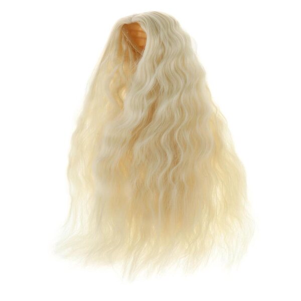 Hellgoldenes Peruca-Lockenhaar für 1/3 BJD-Puppen – handgefertigtes Accessoire