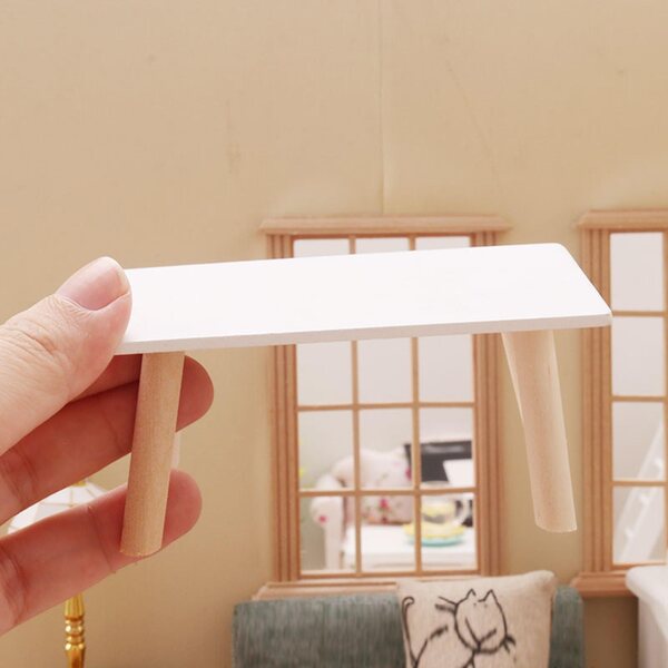 Elegante mini tavolino in legno 1:12 per casa delle bambole, ideale per decorazioni