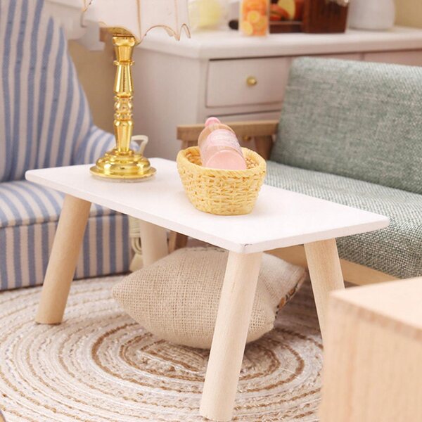 Elegante mini tavolino in legno 1:12 per casa delle bambole, ideale per decorazioni