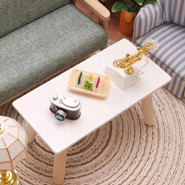 Elegante mini tavolino in legno 1:12 per casa delle bambole, ideale per decorazioni