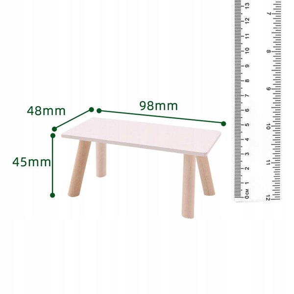 Elegante mini tavolino in legno 1:12 per casa delle bambole, ideale per decorazioni