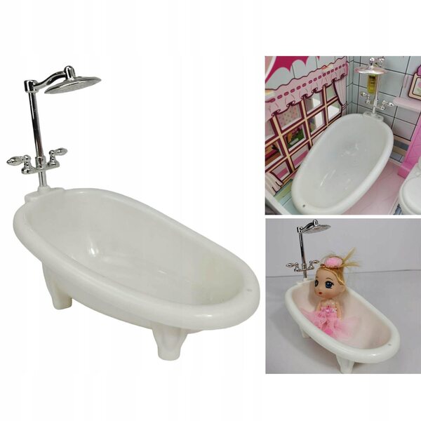 Mini vasca da bagno per casa delle bambole in ABS resistente 16x9x7 cm