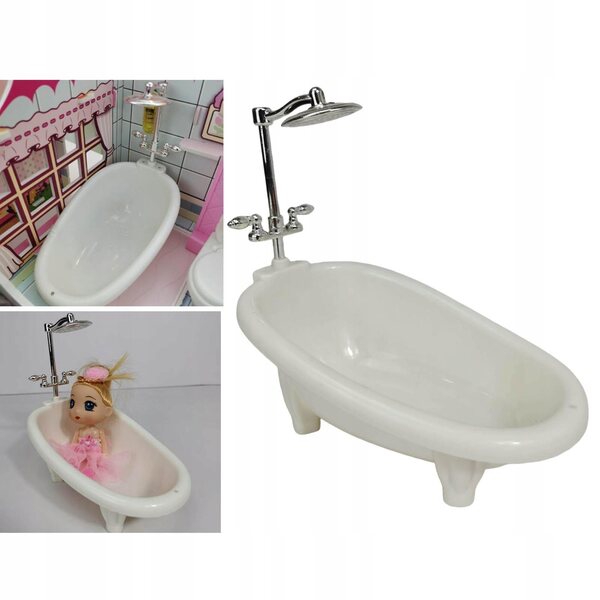 Mini vasca da bagno per casa delle bambole in ABS resistente 16x9x7 cm