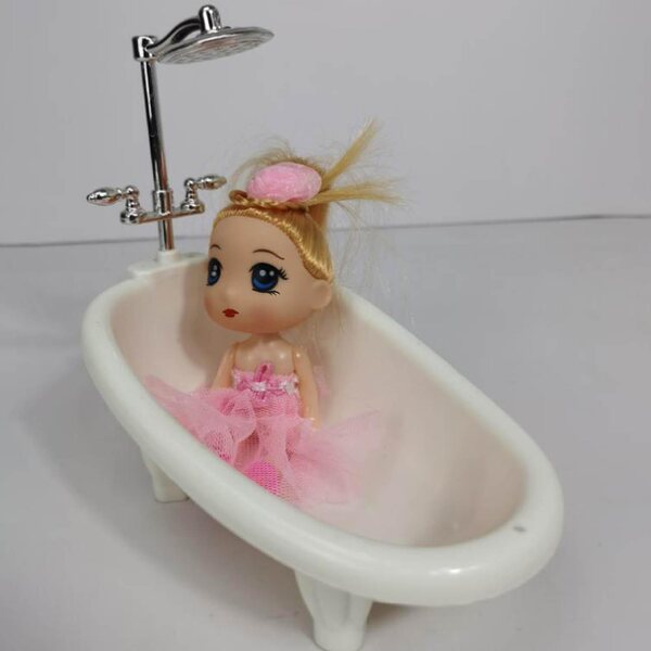 Mini vasca da bagno per casa delle bambole in ABS resistente 16x9x7 cm