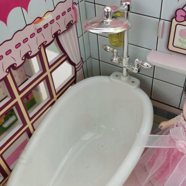 Mini vasca da bagno per casa delle bambole in ABS resistente 16x9x7 cm