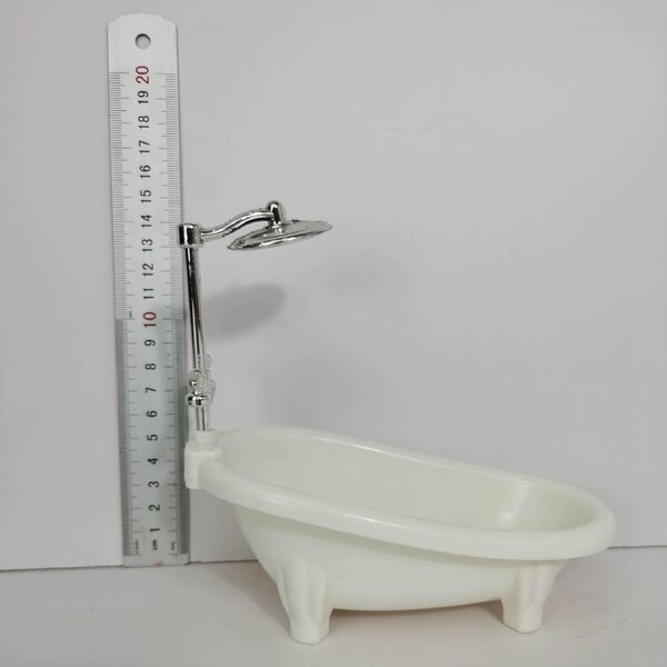 Mini vasca da bagno per casa delle bambole in ABS resistente 16x9x7 cm