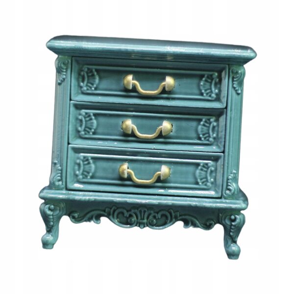 Miniatura 1:16 Comodino in Legno per Casa delle Bambole con Cassetto