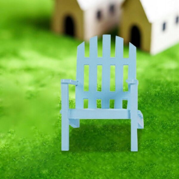 Holzbank für 1:12 Puppenhaus, blaue Miniaturmöbel