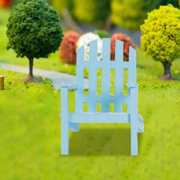 Holzbank für 1:12 Puppenhaus, blaue Miniaturmöbel