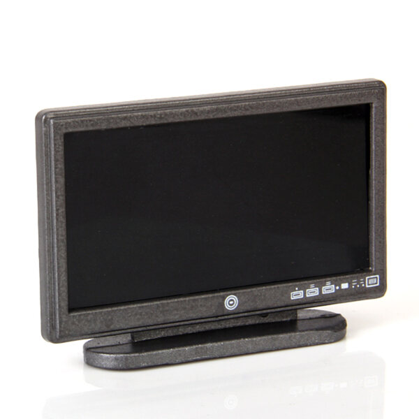 Miniatuur breedbeeld LCD televisie met afstandsbediening voor een poppenhuis