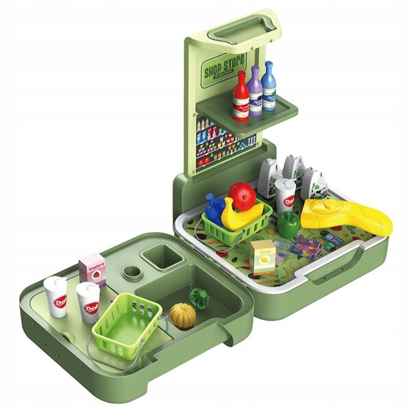 41-teiliges Supermarkt-Rollenspielset mit Rucksack für Kinder aus sicherem ABS