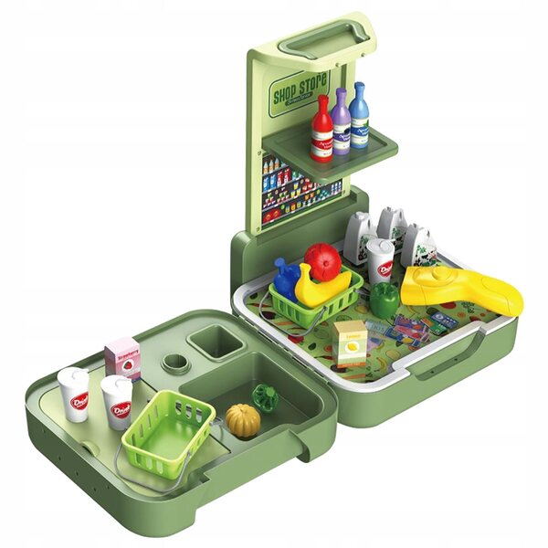 41-teiliges Supermarkt-Rollenspielset mit Rucksack für Kinder aus sicherem ABS
