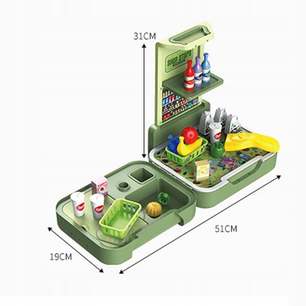 41-teiliges Supermarkt-Rollenspielset mit Rucksack für Kinder aus sicherem ABS