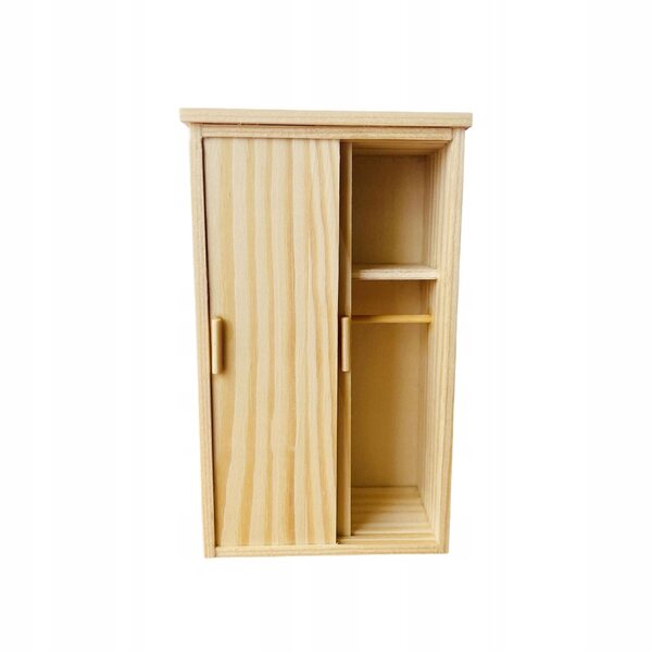 1:12 Puppenhaus-Miniatur-Kleiderschrank mit Holzschiebetüren