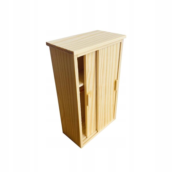 1:12 Puppenhaus-Miniatur-Kleiderschrank mit Holzschiebetüren