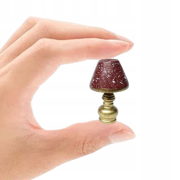 Lampa da scrivania in legno per casa delle bambole scala 1:12 vintage