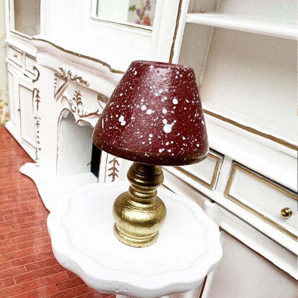 Lampa da scrivania in legno per casa delle bambole scala 1:12 vintage