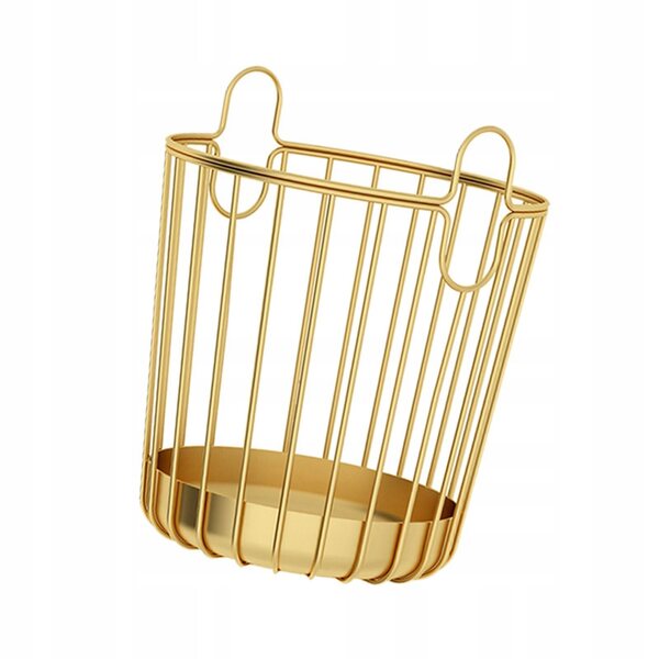Kosz porta biancheria in ferro e legno rustico, capiente e resistente 36x42 cm