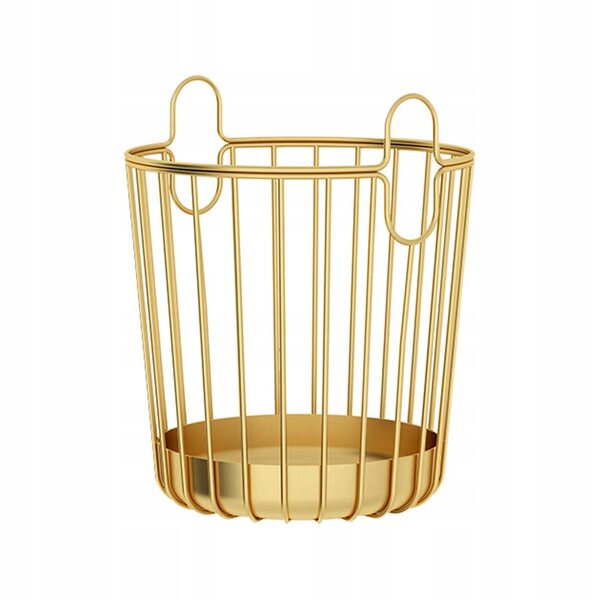 Kosz porta biancheria in ferro e legno rustico, capiente e resistente 36x42 cm