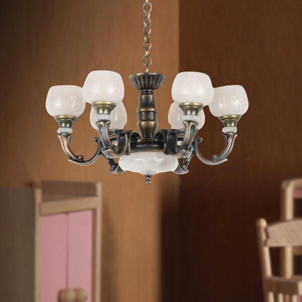 Lustre miniature 1:12 en métal pour maison de poupée moderne