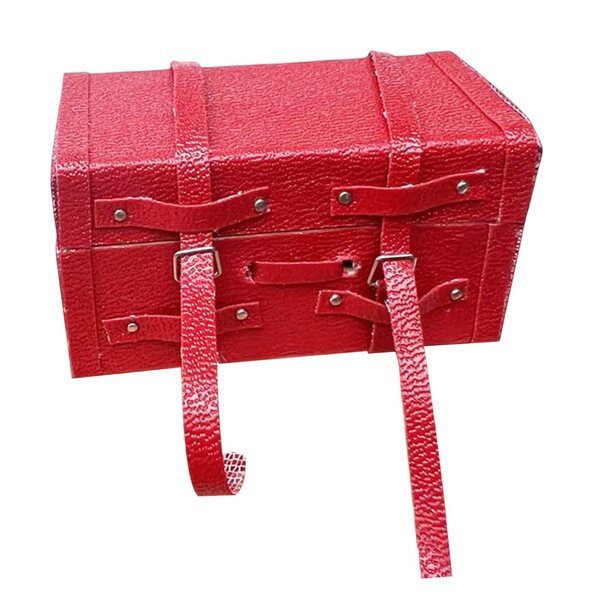 Mini valigia vintage per casa delle bambole 1:12, accessorio rosso resistente