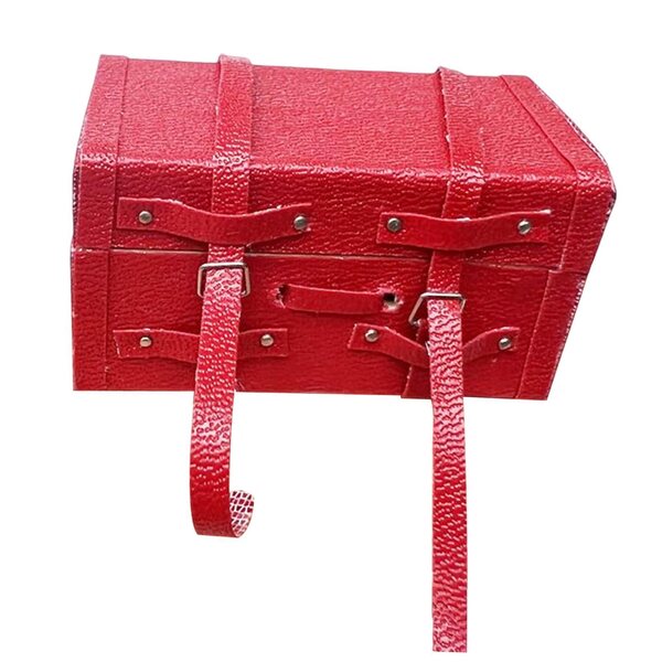 Mini valigia vintage per casa delle bambole 1:12, accessorio rosso resistente