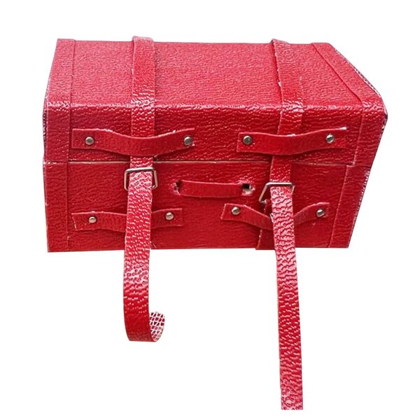 Mini valigia vintage per casa delle bambole 1:12, accessorio rosso resistente