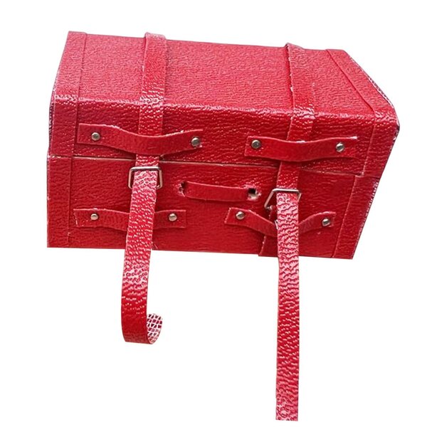 Mini valigia vintage per casa delle bambole 1:12, accessorio rosso resistente