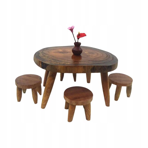 1:12 Puppenhaus-Schreibtischstuhl-Set aus Holz
