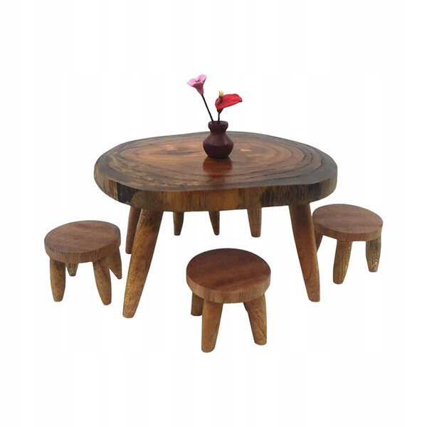 1:12 Puppenhaus-Schreibtischstuhl-Set aus Holz