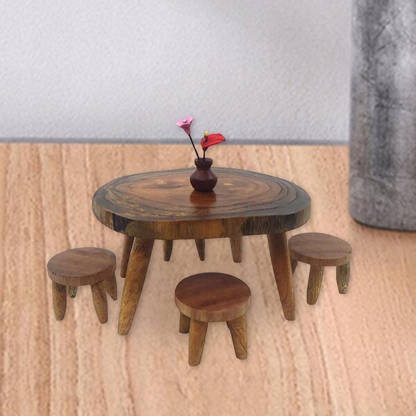 1:12 Puppenhaus-Schreibtischstuhl-Set aus Holz