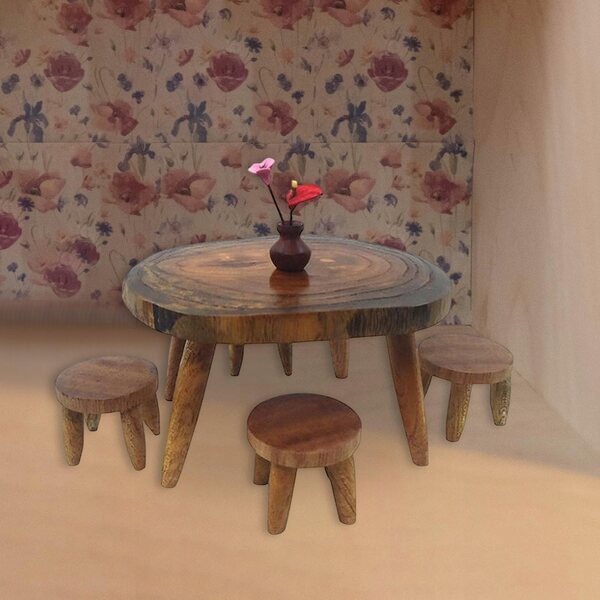 1:12 Puppenhaus-Schreibtischstuhl-Set aus Holz