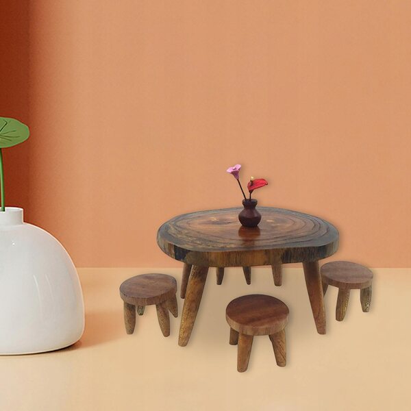 1:12 Puppenhaus-Schreibtischstuhl-Set aus Holz