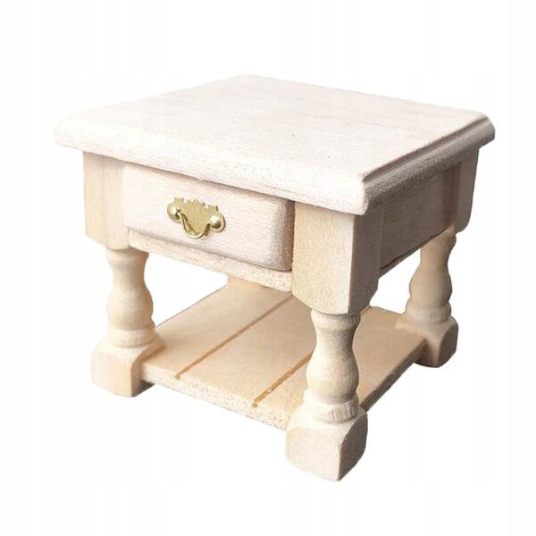 Houten salontafel miniatuur voor poppenhuis 1:12 ongeverfd