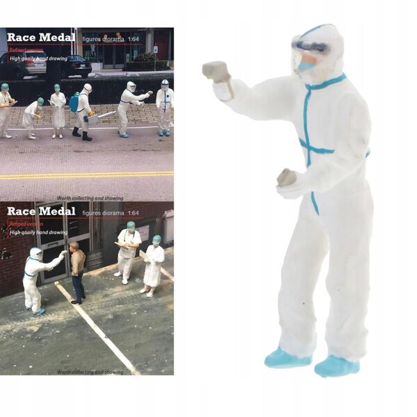 Miniatura 1:64 Medico Dipinto a Mano per Diorama e Collezione, Altezza 2,8-3 cm