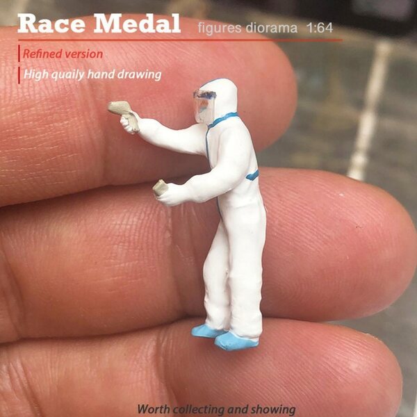 Miniatura 1:64 Medico Dipinto a Mano per Diorama e Collezione, Altezza 2,8-3 cm