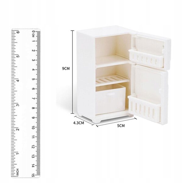 Mini frigorifero bianco per casa delle bambole scala 1:6 accessorio cucina