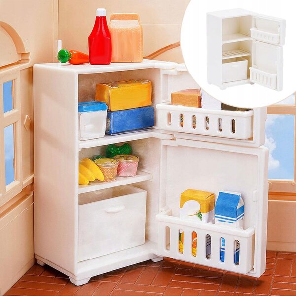Mini frigorifero bianco per casa delle bambole scala 1:6 accessorio cucina