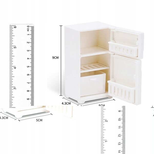 Mini frigorifero bianco per casa delle bambole scala 1:6 accessorio cucina