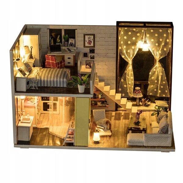 Zestetto Miniature Casa delle Bambole in Legno per Creatività e Divertimento