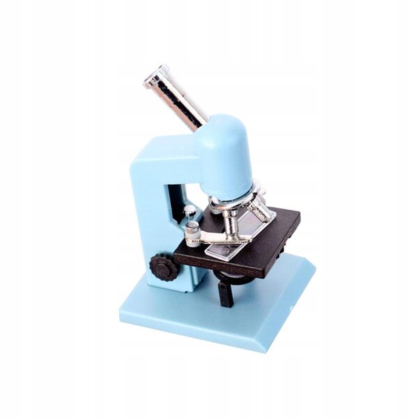 Mini microscopio decorativo per casa delle bambole 1:12, colore blu