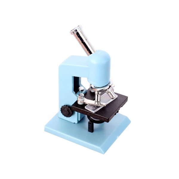Mini microscopio decorativo per casa delle bambole 1:12, colore blu
