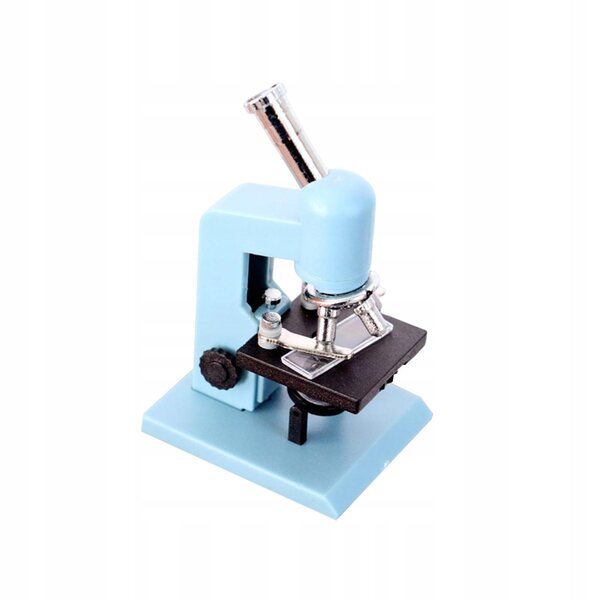 Mini microscopio decorativo per casa delle bambole 1:12, colore blu