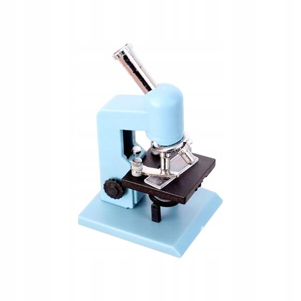 Mini microscopio decorativo per casa delle bambole 1:12, colore blu