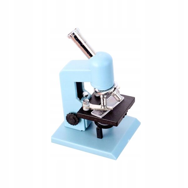 Mini microscopio decorativo per casa delle bambole 1:12, colore blu