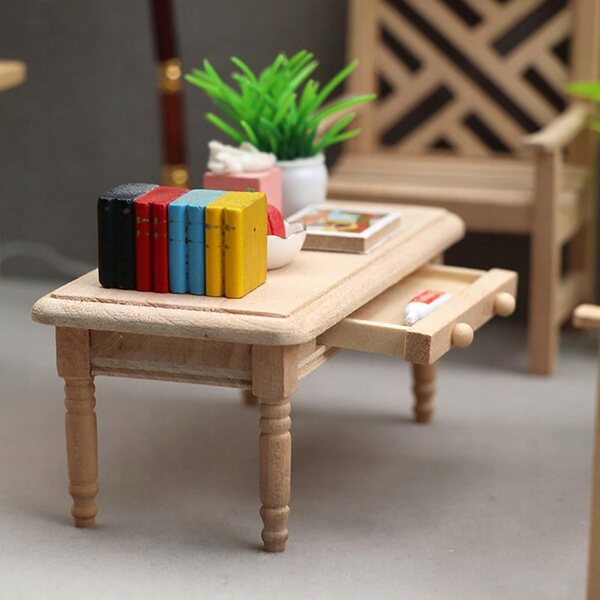 Biurko Miniatur mit Holzschublade für Puppenhaus 1:12