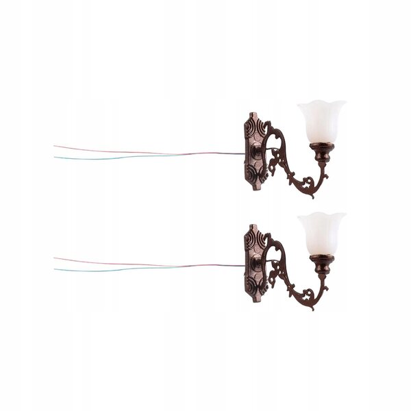 2 sztuki Street Lights Mini Lighting Scale Model 1/12 Garden style E